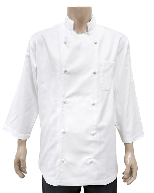 廚師服 雙排釦 七分袖 白色 <span>CCW-CAN-BC-01</span>示意圖