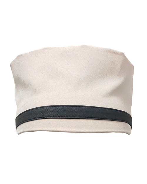 日式廚師帽 鬆緊帶半高帽-卡其配黑<span>CHC-CAN-A01</span>示意圖