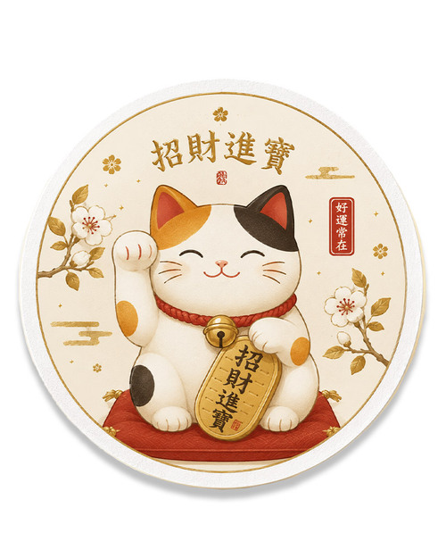 招財貓吸水杯墊｜招財進寶開運小物<span>COA-03</span>示意圖