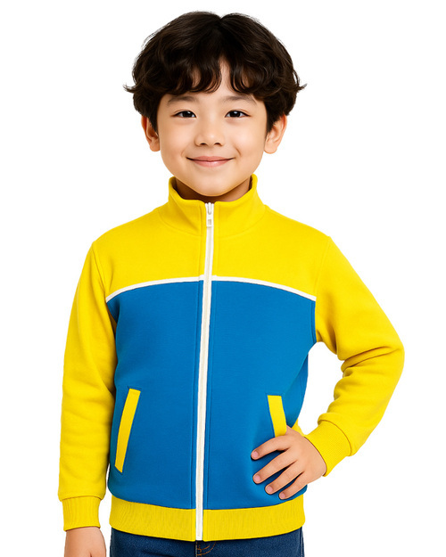 國小運動服-翠藍配黃<span>KINDER-W-A07</span>示意圖