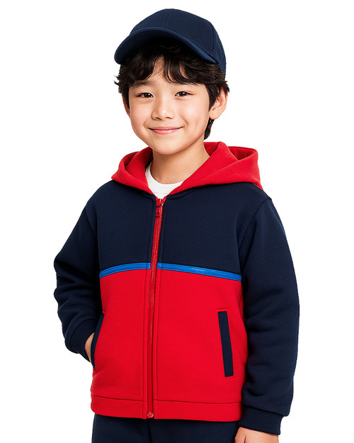 幼兒園運動服外套-紅配丈青<span>KINDER-W-A10</span>示意圖