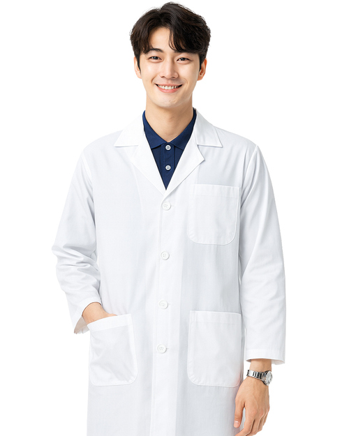 實驗袍訂製｜醫師袍｜白色｜<span>CM-GX-0001-01</span>示意圖