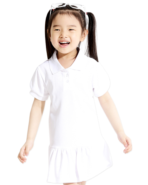 POLO衫 短袖 洋裝 訂製 白色 童<span>DRCANK-P01-00422</span>示意圖