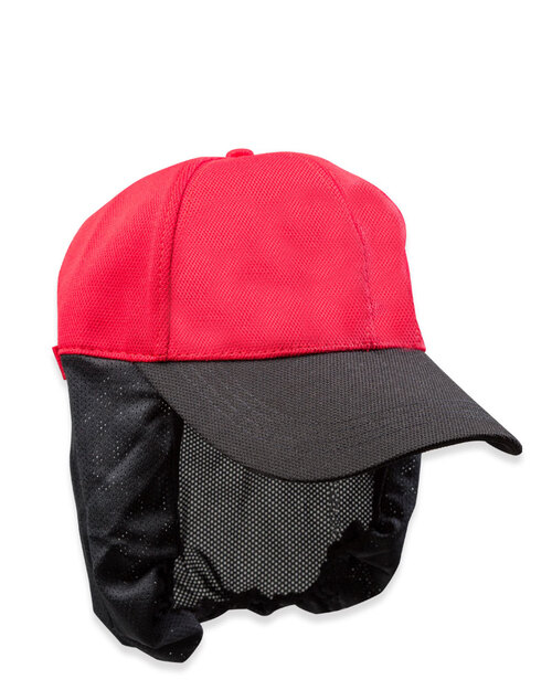 六片帽訂製/餐飲網帽-紅配黑<span>H6C-B-11</span>示意圖