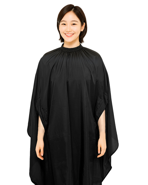 剪髮巾 染髮巾-袖開口款-黑色<span>HAIRCUT-B01</span>示意圖