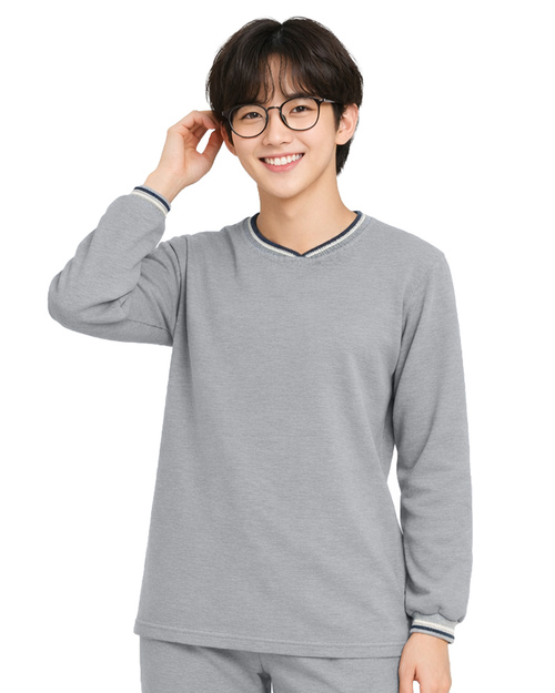 健檢服-V領-麻灰<span>HELTH-M-A04</span>示意圖