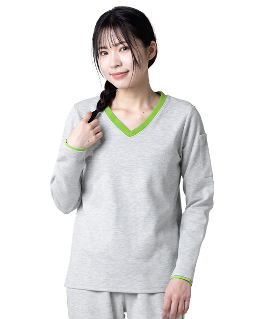 健檢服 女版 麻灰配綠 <span>HELTH-W-B10</span>示意圖