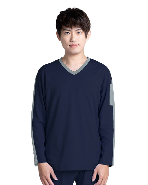 健檢服 男版 丈青配灰 <span>HELTH-M-A14</span>示意圖