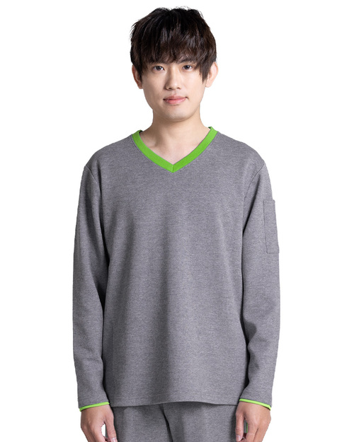 健檢服 男版 深麻灰配綠 <span>HELTH-M-B16</span>示意圖