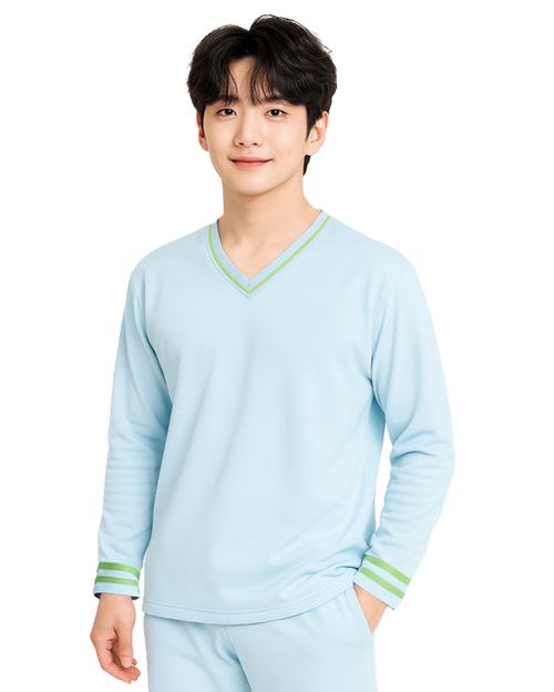 健檢服 男版 水藍配綠 <span>HELTH-M-B17</span>示意圖