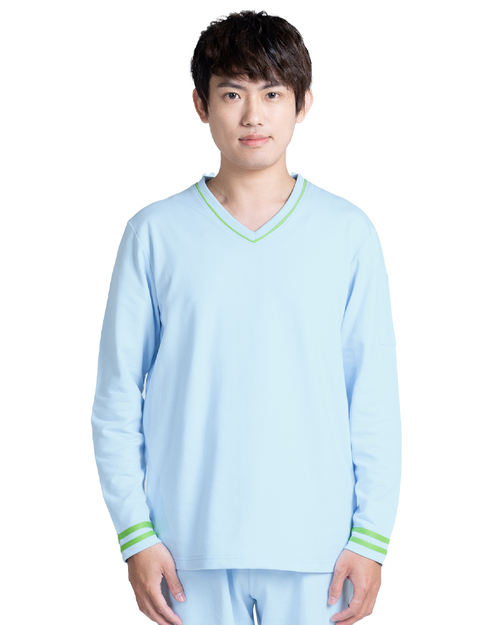 健檢服 男版 水藍配綠 <span>HELTH-M-B17</span>示意圖
