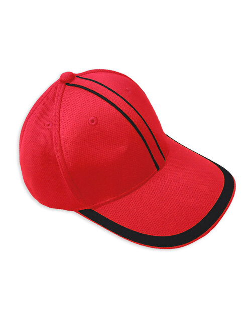 六片帽訂製/排汗迪克帽-紅配黑<span>HHC-B-02</span>示意圖