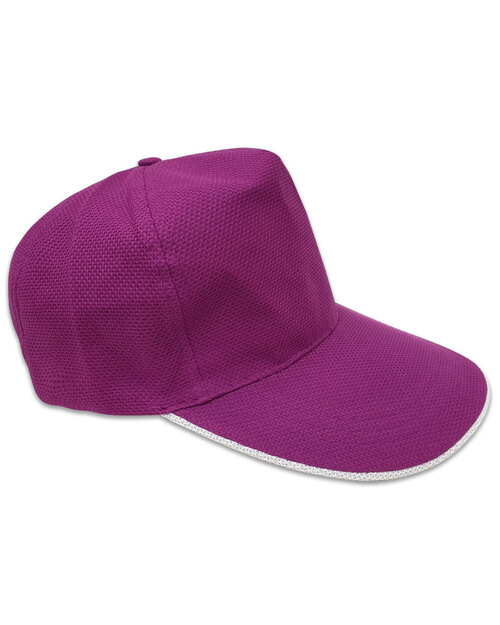 五片帽訂製/交織網布-紫下眉白<span>HIN-B-18</span>示意圖