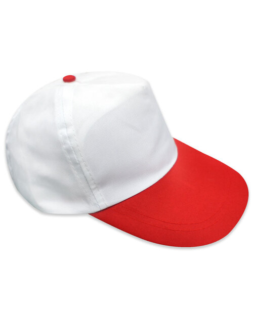 五片帽訂製/烏利帽-白配紅<span>HUI-B-07</span>示意圖