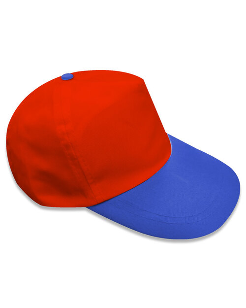 五片帽訂製/烏利帽-紅配寶藍<span>HUI-B-10</span>示意圖
