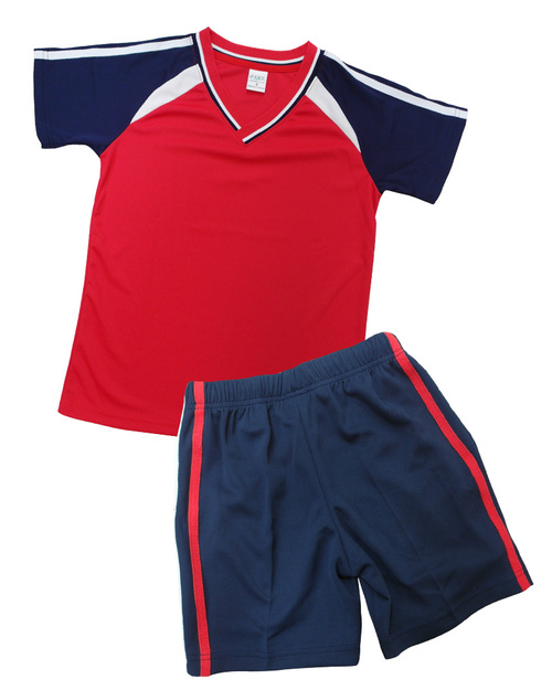夏季幼兒園-T恤訂製-紅丈青白<span>KINDER-S-A01</span>示意圖