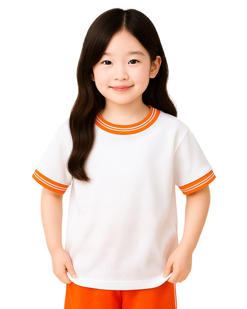 國小運動服-白配橘 <span>KINDER-S-B09</span>示意圖