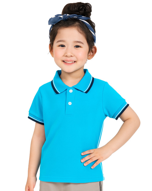 幼兒園制服-天藍POLO衫/卡其褲 <span>KINDER-S-P02</span>示意圖