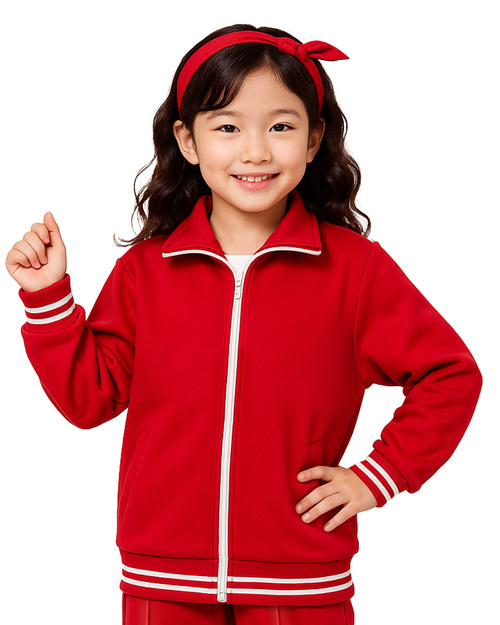 國小運動服外套-紅 <span>KINDER-W-A12</span>示意圖
