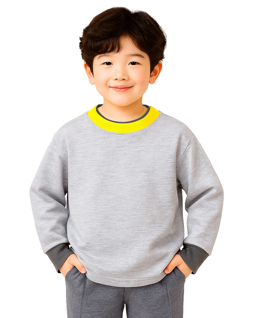 國小運動服-麻灰配黃 <span>KINDER-W-B07</span>示意圖