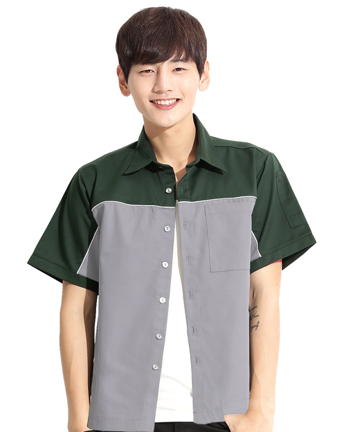 工作經理服｜短袖訂製款｜墨綠/灰｜<span>MAG-A09</span>示意圖