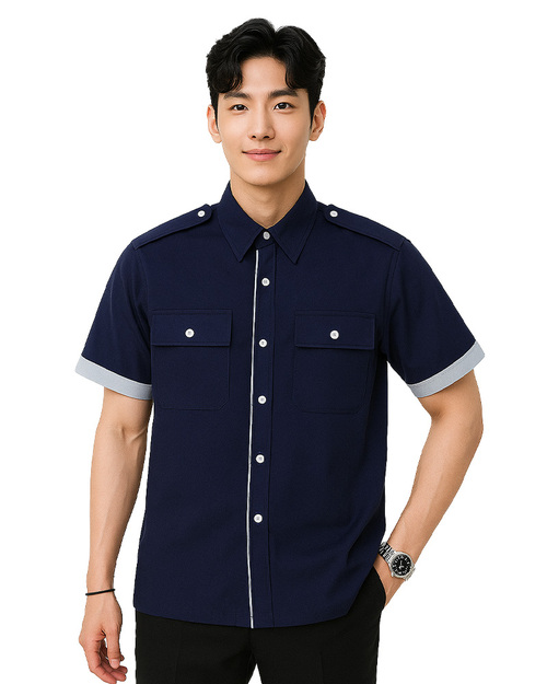 工作經理服 訂製款｜短袖 丈青配白｜<span>MAG-A17</span>示意圖