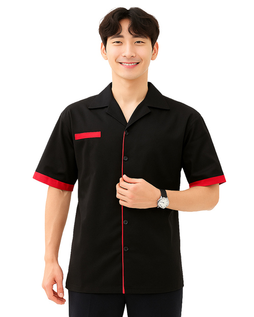 工作經理服 訂製款｜短袖 黑配紅｜<span>MAG-A18</span>示意圖