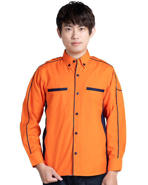 經理服 長袖 訂製款橘配黑<span>MAG-B04</span>示意圖