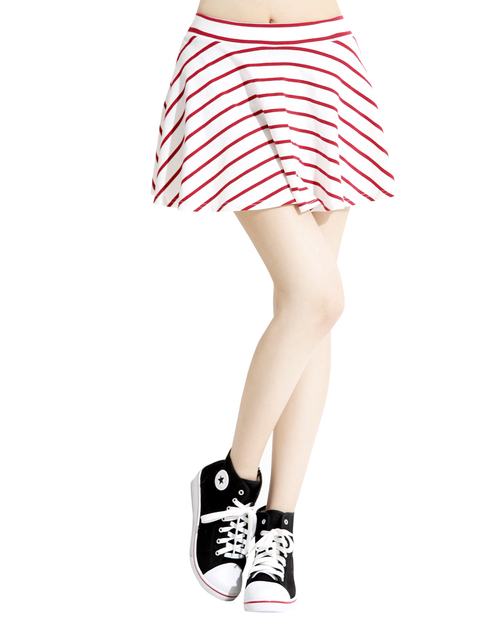 團體服樣式精選<br>條紋短褲裙 白底紅條<span>SKCANG-B01-00436-Style</span>示意圖