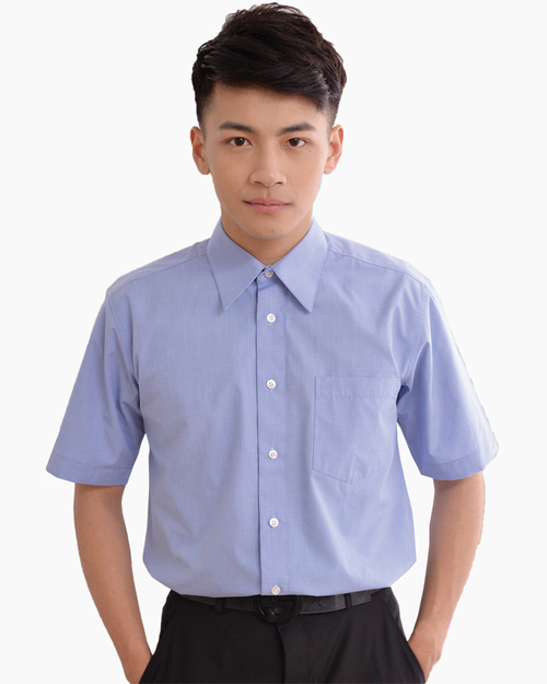 男襯衫 長袖襯衫 短袖襯衫 藍色 <span>LA-606 ＃P.49</span>示意圖