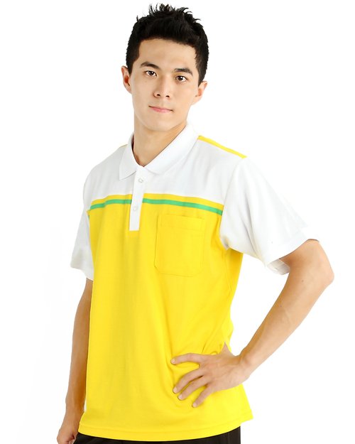 POLO衫 訂製款 有口袋 中性黃白果綠 <span>PCANB-P01-00267</span>示意圖