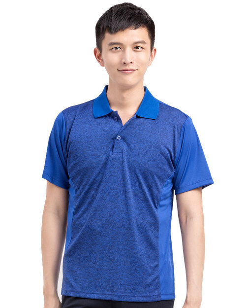 POLO衫短袖訂製-寶藍麻花配寶藍 <span>PCANB-P01-00425</span>示意圖