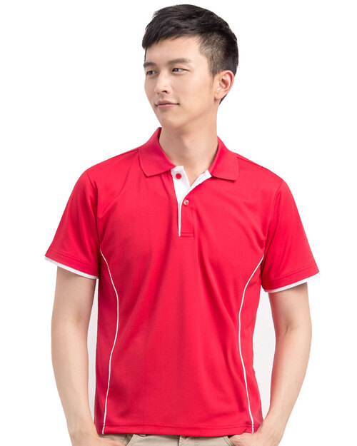 POLO衫短袖訂製雙袖款-紅出芽白<span>PCANB-P01-00452</span>示意圖