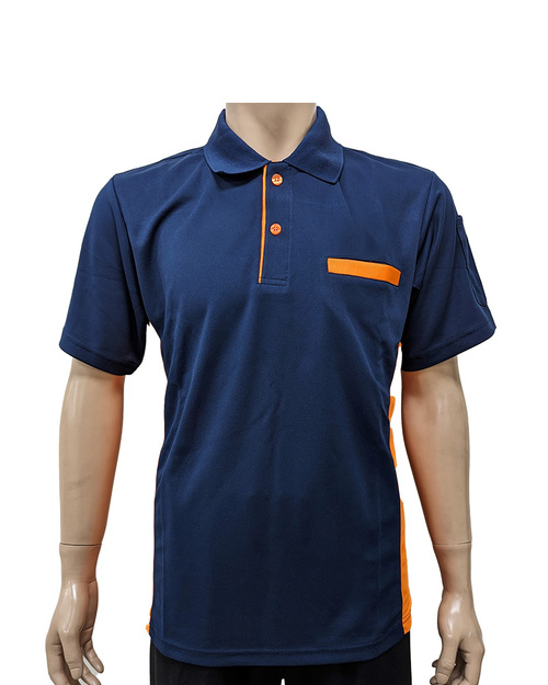 POLO衫短袖訂製-腰側接片後出芽-丈配橘 <span>PCANB-P02-00488</span>示意圖