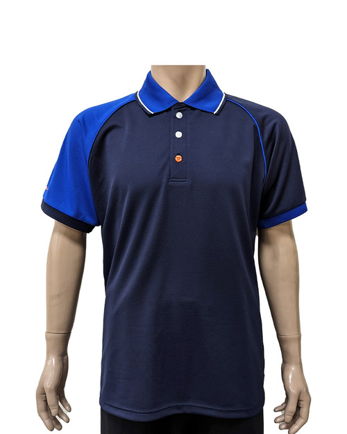 POLO衫訂製 中性斜袖短袖 束口-丈青配寶藍 <span>PCANB-P11-00478</span>示意圖