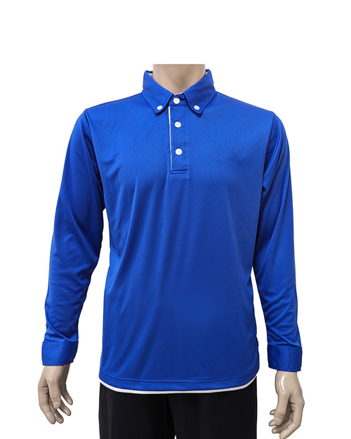 POLO訂製 襯衫袖 長袖 寶藍配白 <span>PCANB-S02-00387b</span>示意圖