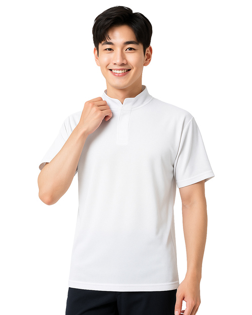 POLO衫｜立領無釦 白色｜<span>PCANB-S41-00473</span>示意圖