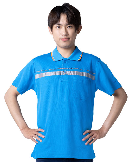 反光職安工作POLO衫-翠藍 <span>PCANB-S61-00491</span>示意圖