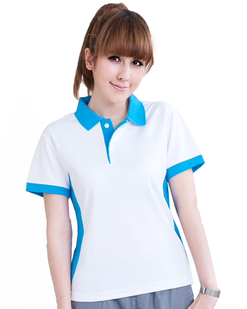 POLO衫訂製款腰身-白/藍<span>PCANG-P01-00314</span>示意圖