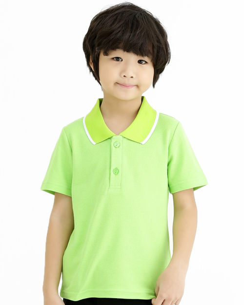 POLO衫 訂製款 童版 螢光綠/領配條 <span>PCANK-P01-00362</span>示意圖