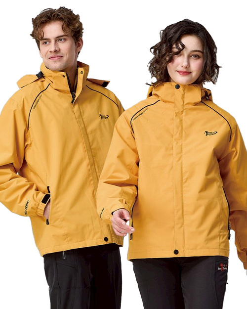 可拆帽兩件式鋪棉外套-黃 <span>PD-J33795</span>示意圖