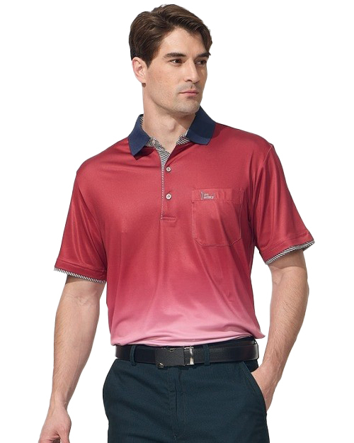 休閒POLO-牛奶絲拉架布-紅<span>男版PD-T81023</span>示意圖