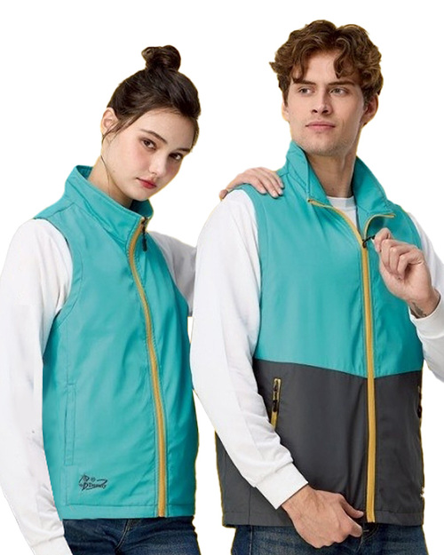 雙面穿鋪棉背心-藍綠配深 <span>PD-V33833</span>示意圖