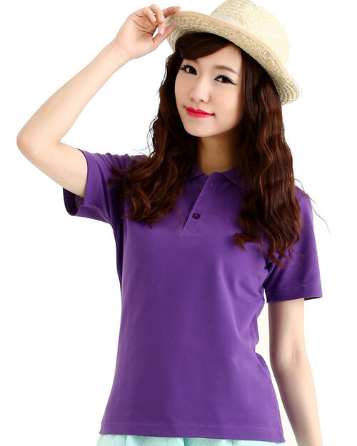 網眼POLO衫短袖腰身-紫色<span>PKQG-P01-125</span>示意圖