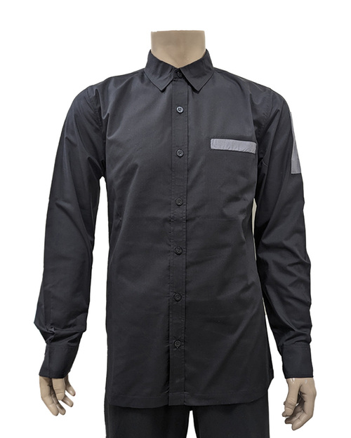 專櫃襯衫 訂製 長袖 黑配灰 <span>SCANB-B02-10</span>示意圖
