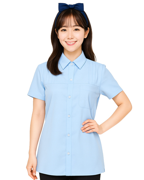 專櫃襯衫 訂製 短袖 水藍｜ <span>SCANG-A01-06</span>示意圖