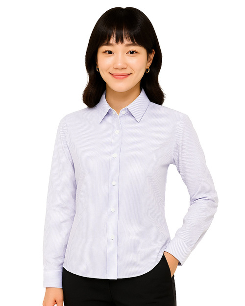 專櫃襯衫訂製｜長袖 白條紋紫｜<span>SCANGL-A02-05</span>示意圖