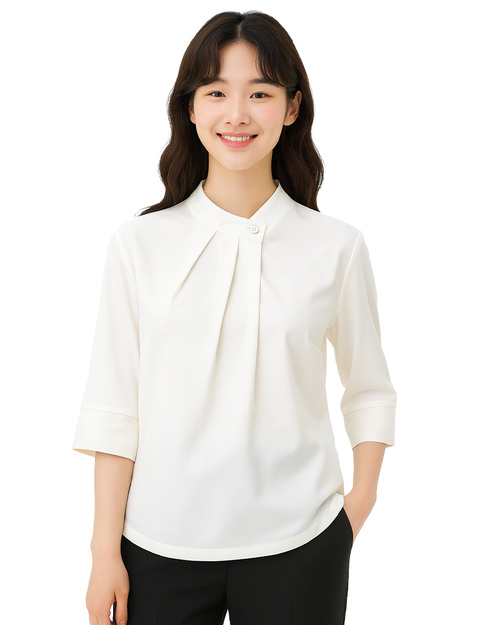 專櫃襯衫訂製｜七分袖 米白｜<span>SCANGL-C02-01</span>示意圖