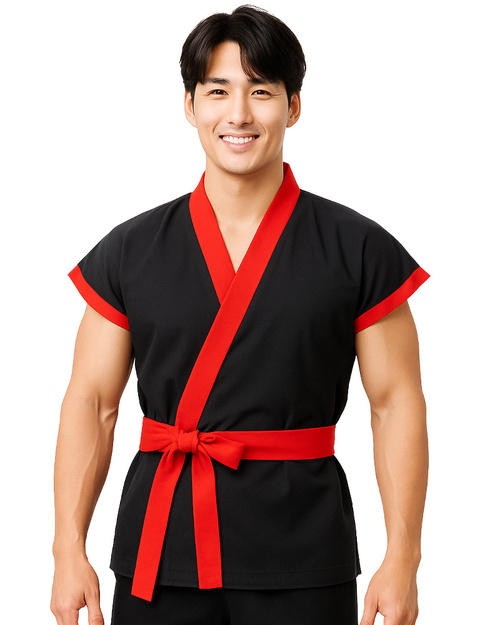 太鼓服 訂製短袖 黑配紅<span>SHO-C11</span>示意圖