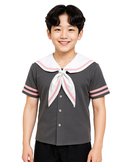 合唱團服 水手服男版 訂製 深灰<span>SHO-D15a</span>示意圖